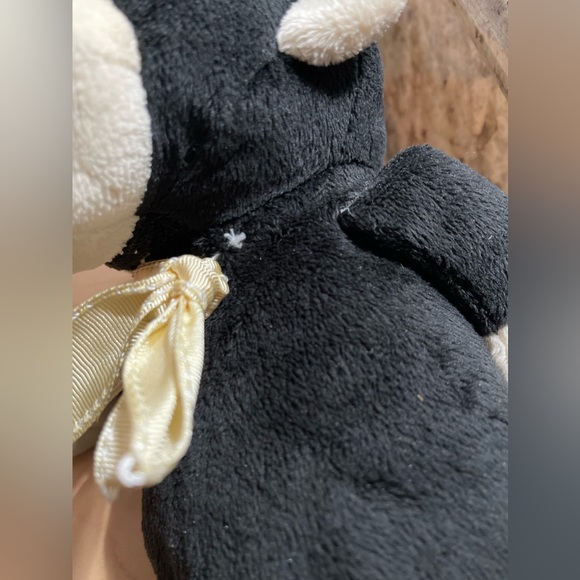 Anico Black Monkey Kids Plush Stuffed Animal Soft Toy Beige Bow Used - Picture 2 of 8